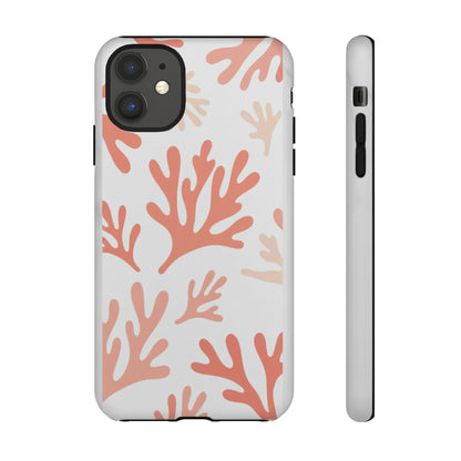 Coral Reef Pattern Tough Phone Case — Pink Beachy Protective Cover