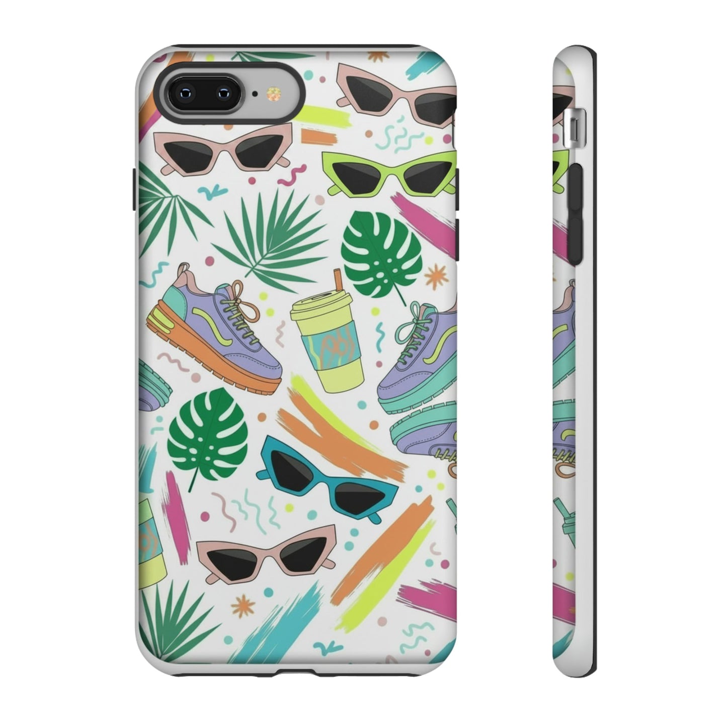Tough Cases — Colorful Retro Sneakers & Sunglasses Phone Case