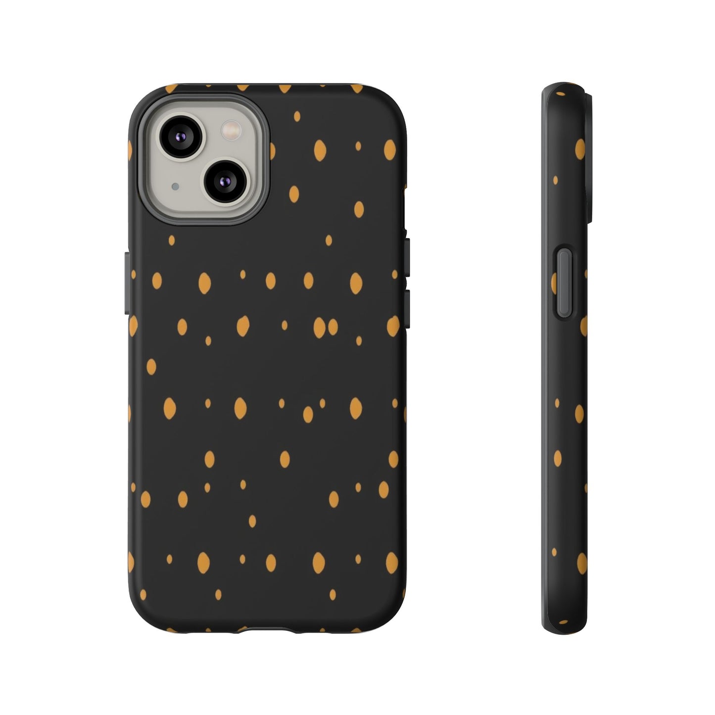 Black & Gold Dot Tough Phone Case — Protective Sparkle Pattern