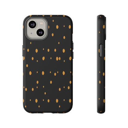Black & Gold Dot Tough Phone Case — Protective Sparkle Pattern