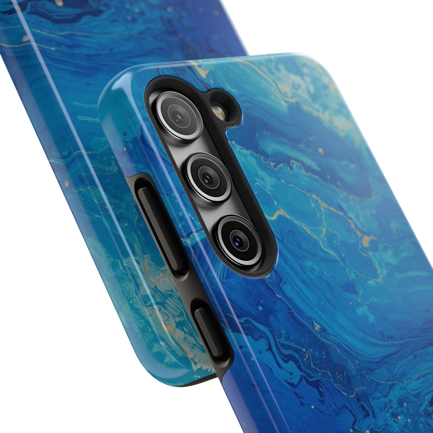 Blue Ocean Pebble Tough Phone Case — Protective Artistic Marble Design