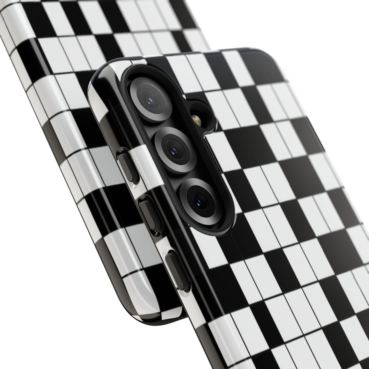 Crossword Grid Phone Case — Black & White Puzzle Pattern Tough Phone Cover
