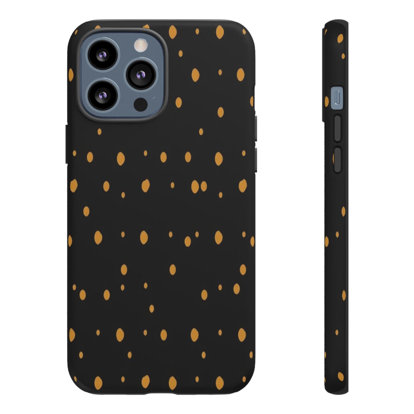 Black & Gold Dot Tough Phone Case — Protective Sparkle Pattern