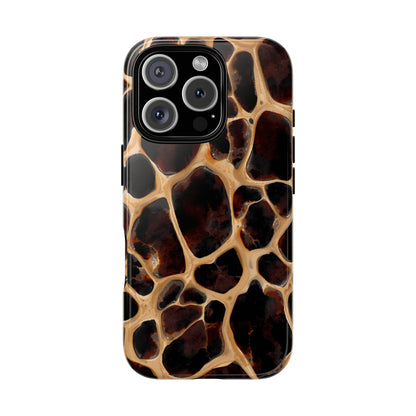Phone Case — Brown Leather Dot Texture Rugged Protective Cover