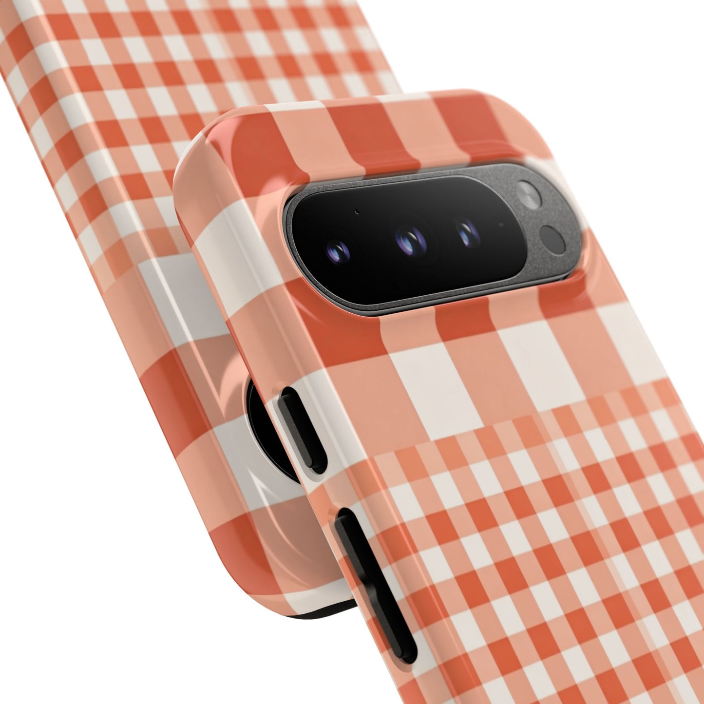 Buffalo Check Tough Phone Case — Orange Gingham Protective Cover