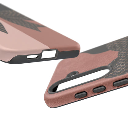 Bow Stripe Tough Phone Case – Pink Mauve Protective Cover