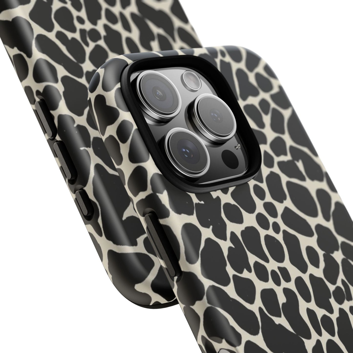 Black and White Cowhide Phone Case — Protective Tough Case