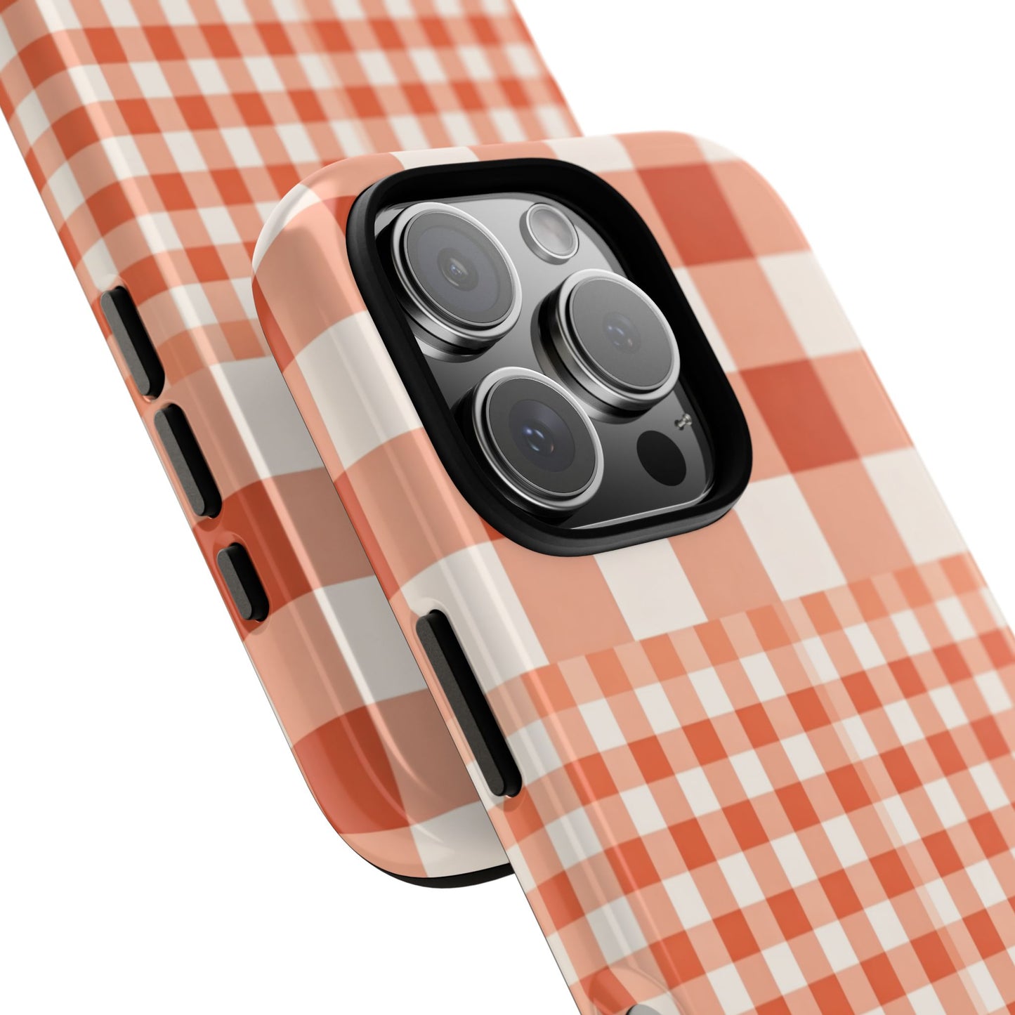 Buffalo Check Tough Phone Case — Orange Gingham Protective Cover