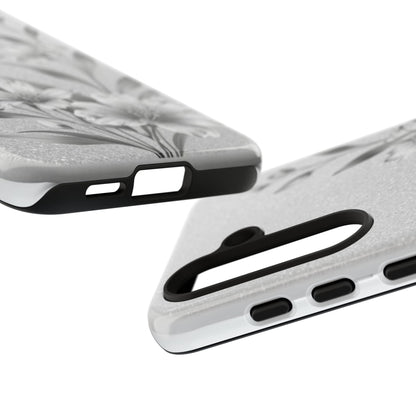 Floral Monochrome Phone Case — Elegant Black & White Lily Design