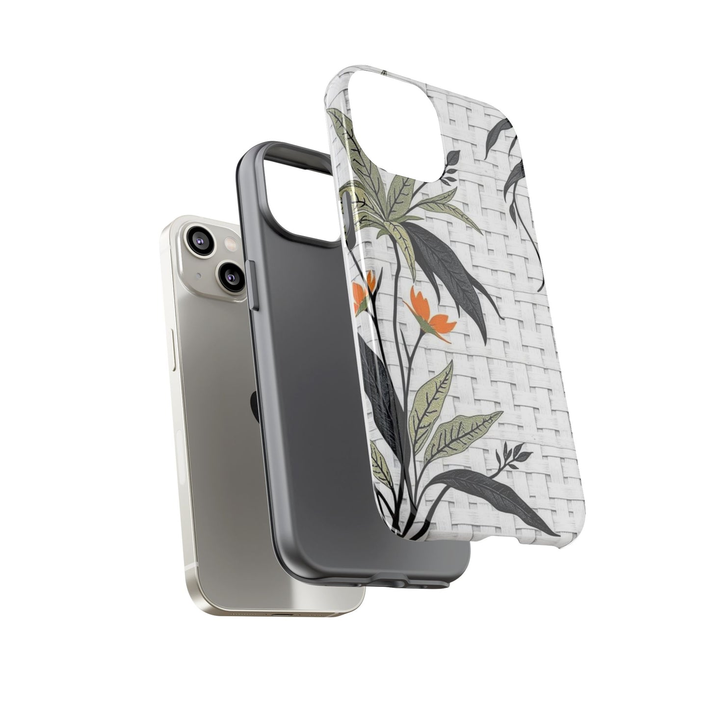 Floral Woven Tough Phone Case — Protective Botanical iPhone Cover