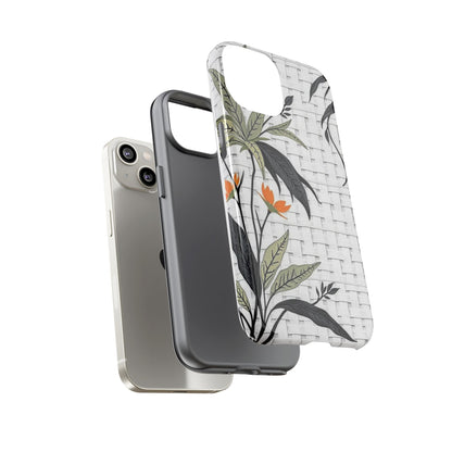 Floral Woven Tough Phone Case — Protective Botanical iPhone Cover