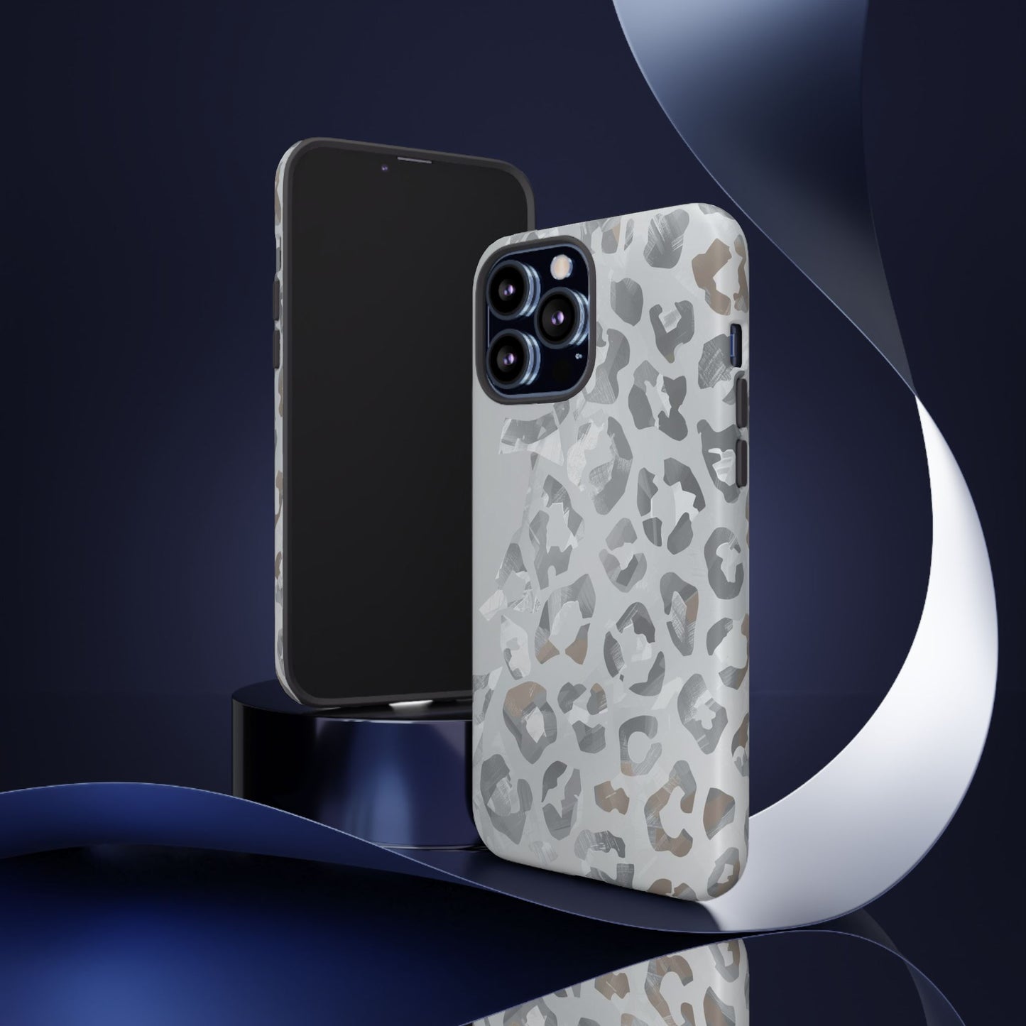Silver Leopard Tough Phone Case