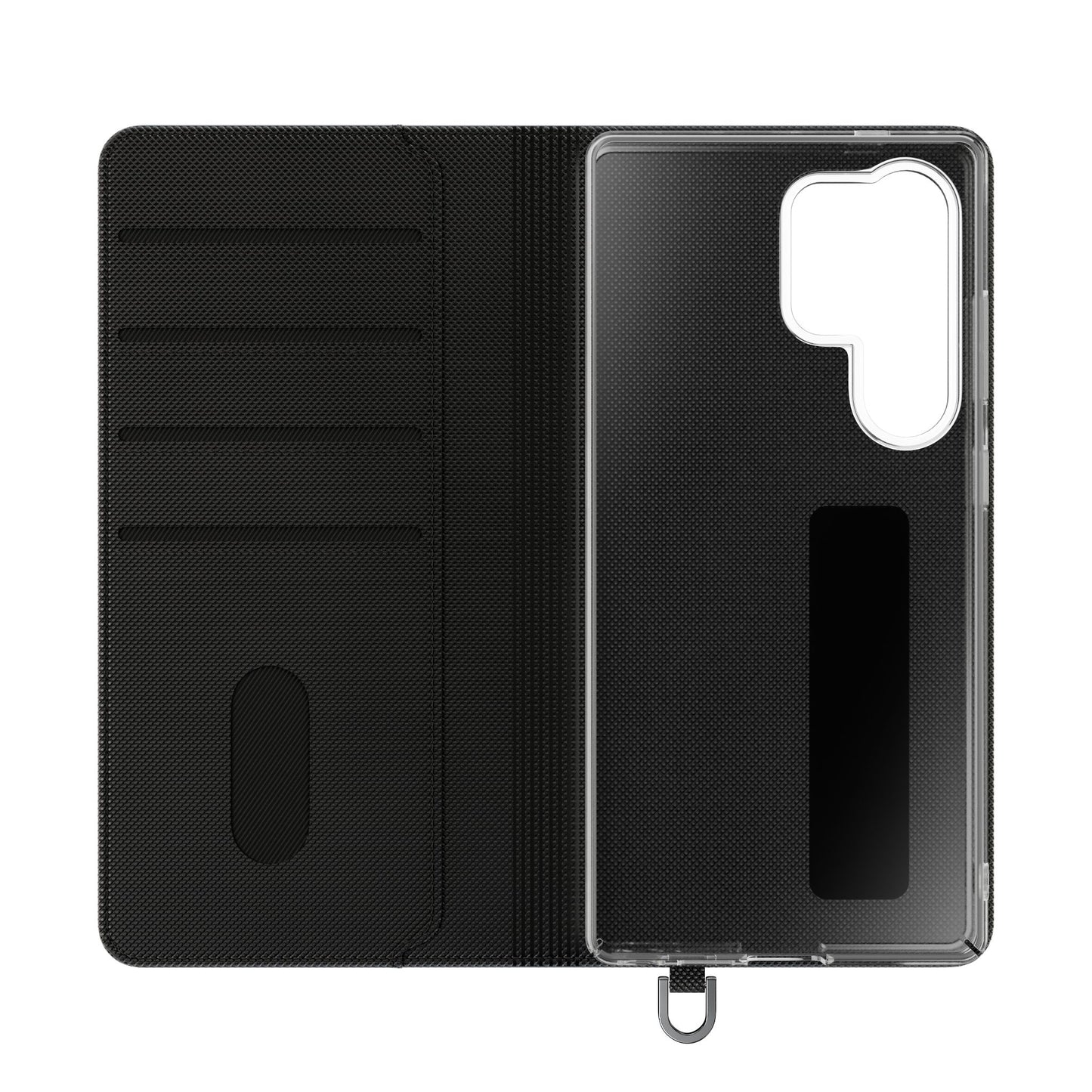 Checkered Flip Phone Case – Black & Cream Retro Grid Wallet Case