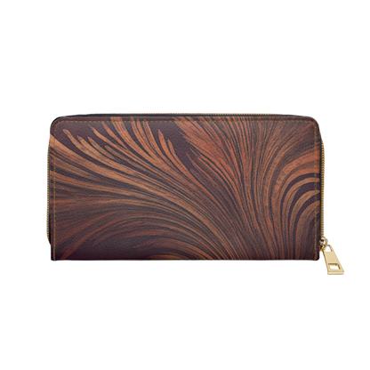 Women's Fall Botanical Wallet -  Vegan Zippered Wallet