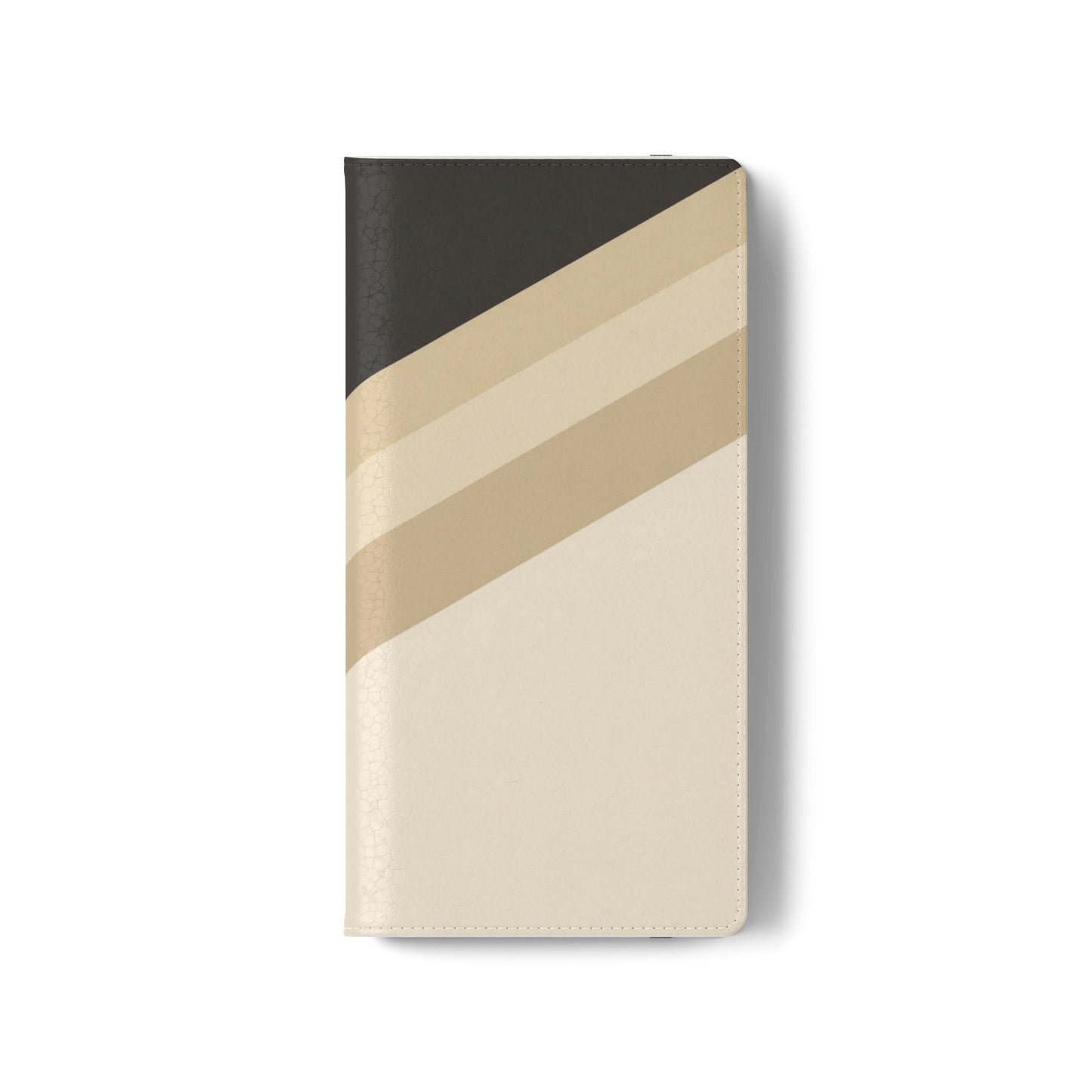 Retro Neutral Stripe Flip Phone Case — Wallet Folio with Card Slots
