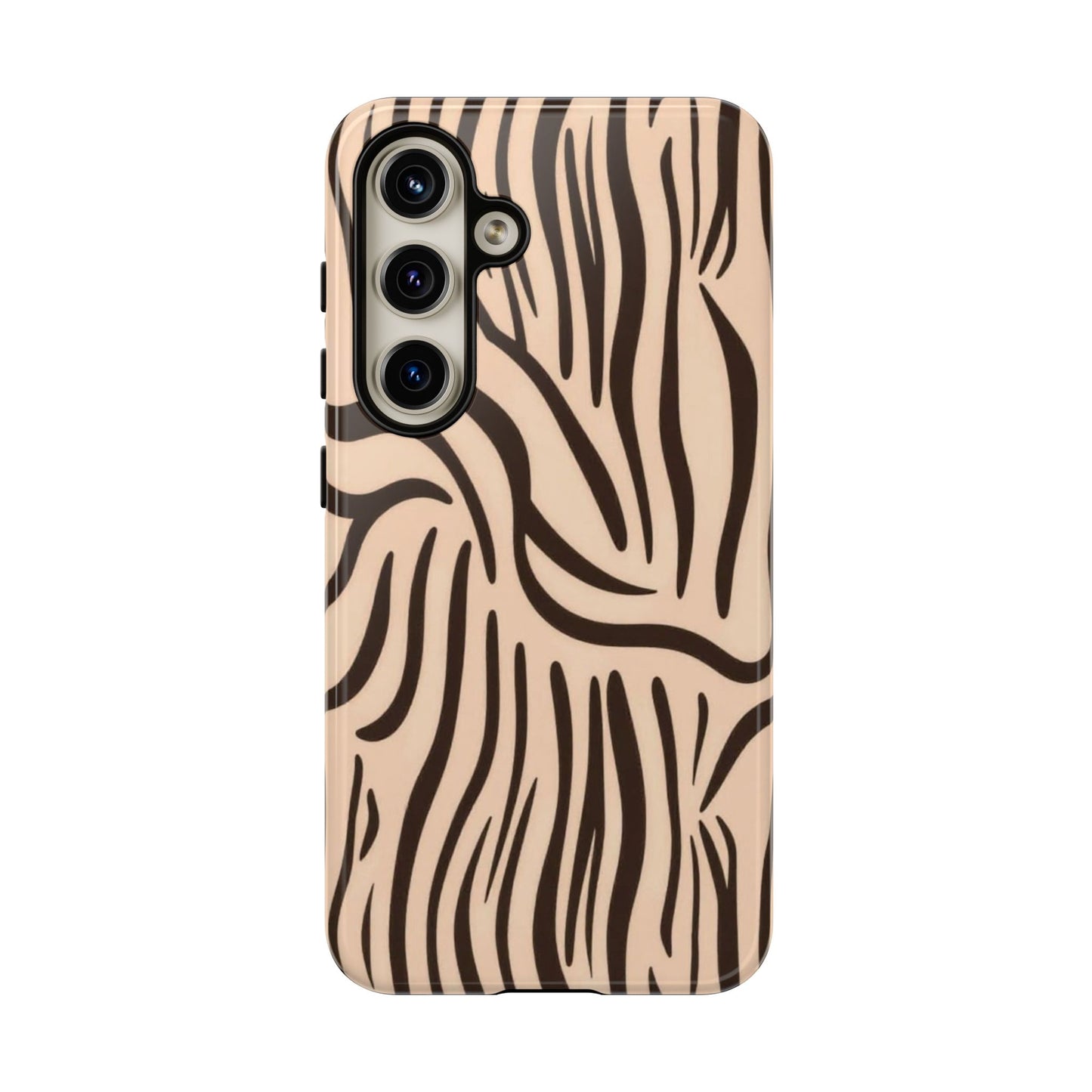 Zebra Stripe Tough Phone Case – Neutral Animal Print Protective Cover