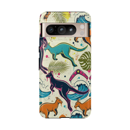 Tough Cases — Colorful Surfing Kangaroo Phone Case