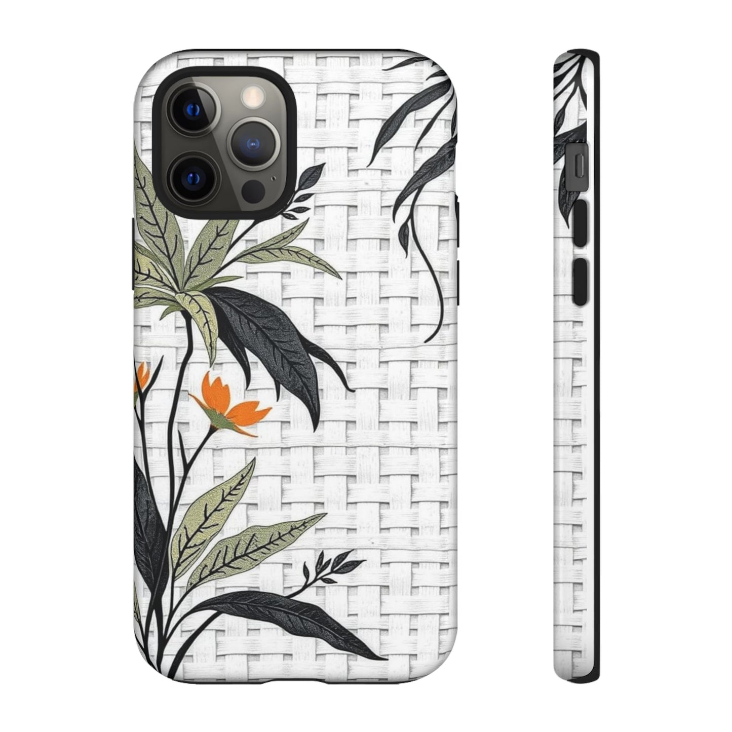 Floral Woven Tough Phone Case — Protective Botanical iPhone Cover