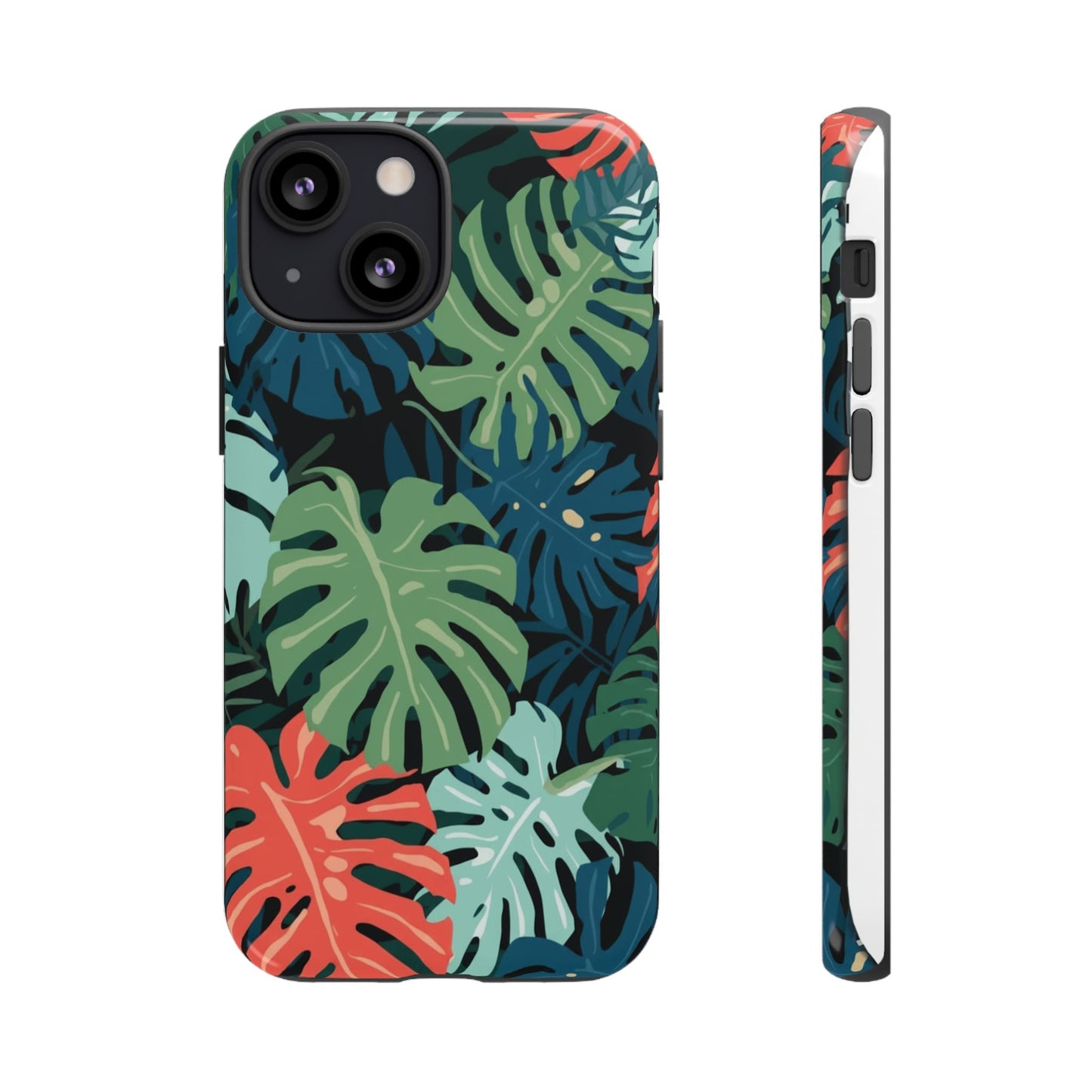 Tropical Monstera Phone Case — Colorful Leaf Protective Tough Case