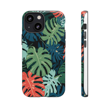 Tropical Monstera Phone Case — Colorful Leaf Protective Tough Case
