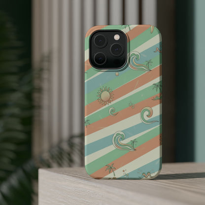 Magnetic Impact-Resistant Phone Case — Retro Surf Stripes