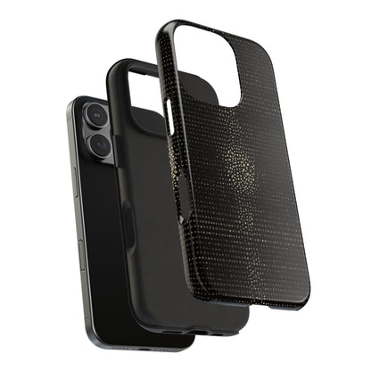 Tough Phone Case — Black Textured Metallic Dot Shield