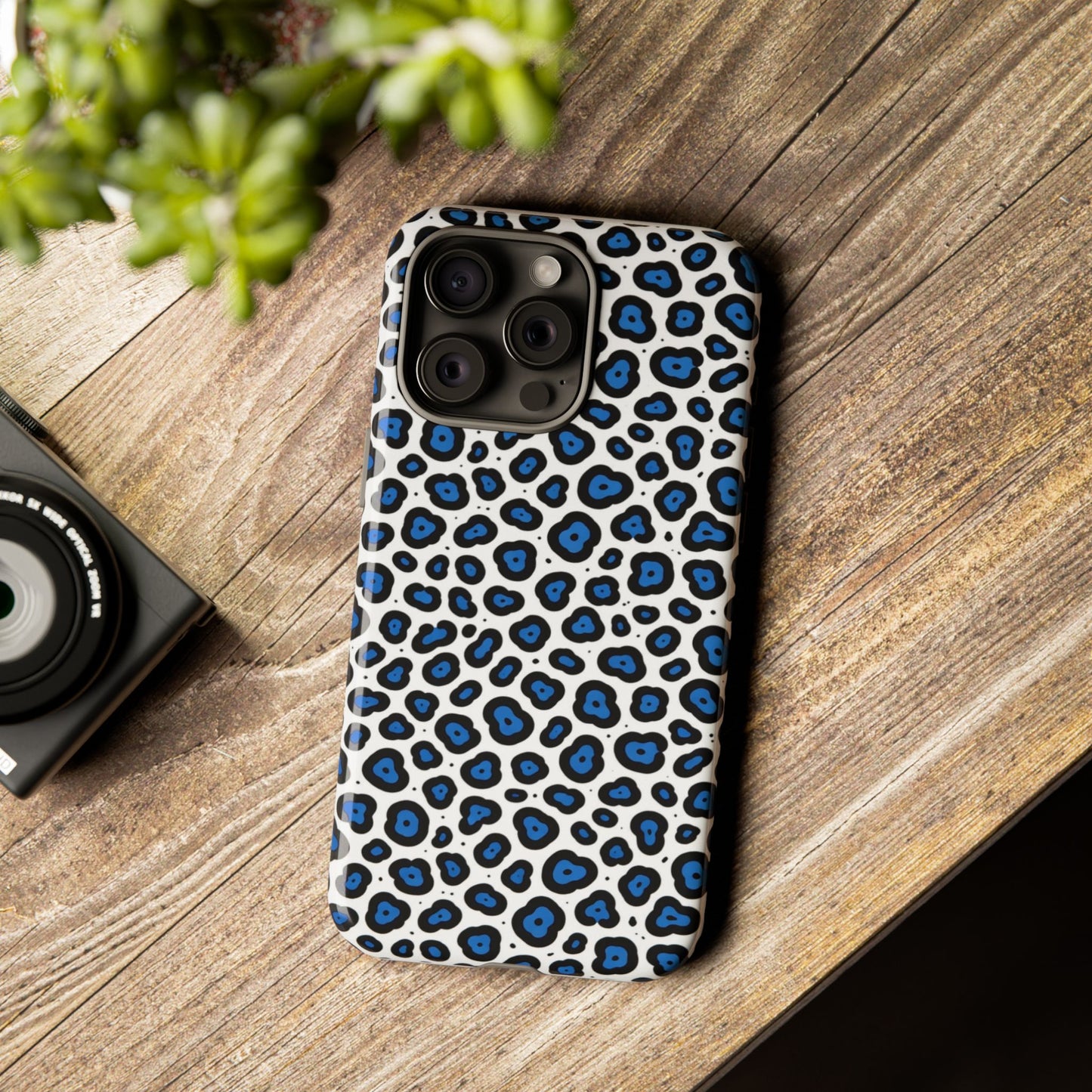 Blue Leopard Print Phone Case – Tough Protective Cover