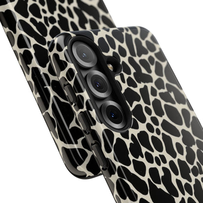 Black and White Cowhide Phone Case — Protective Tough Case
