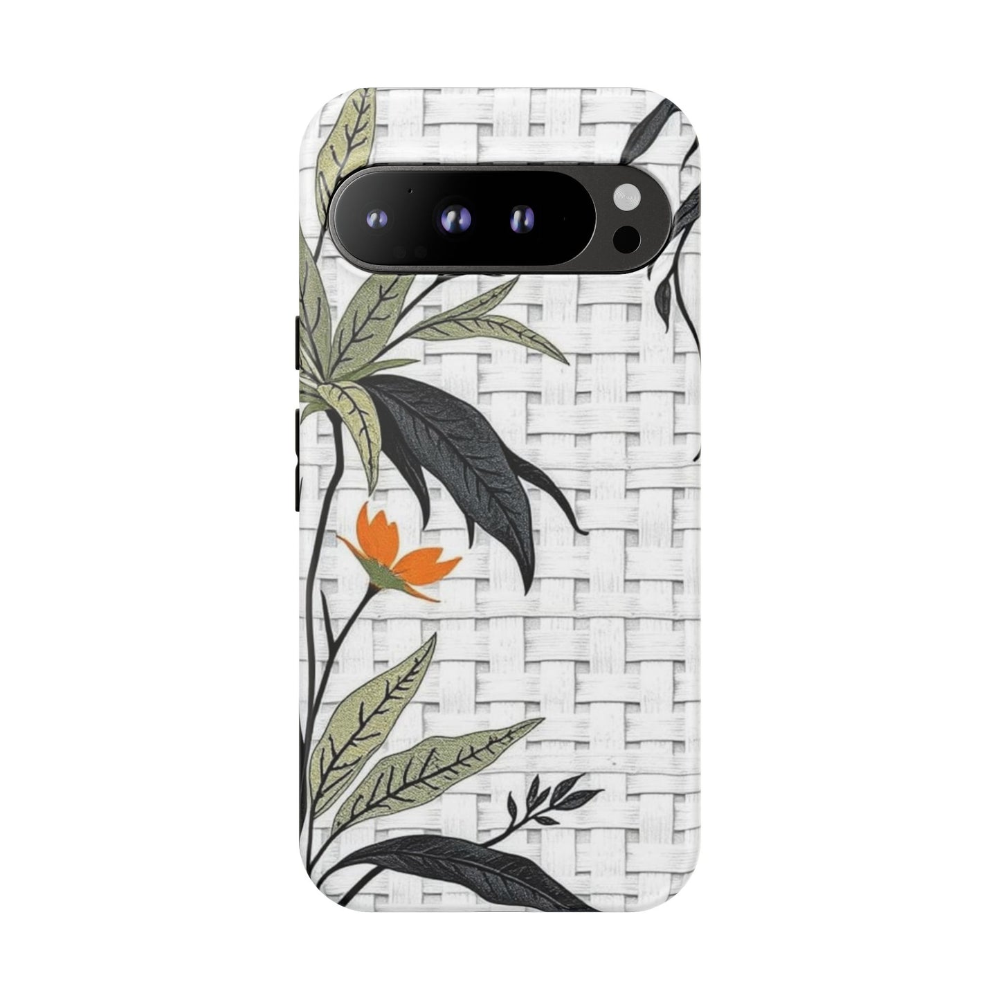 Floral Woven Tough Phone Case — Protective Botanical iPhone Cover
