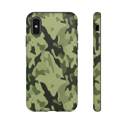 Camo Tough Phone Case — Military Green Protective iPhone Cover