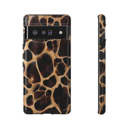 Phone Case — Brown Leather Dot Texture Rugged Protective Cover