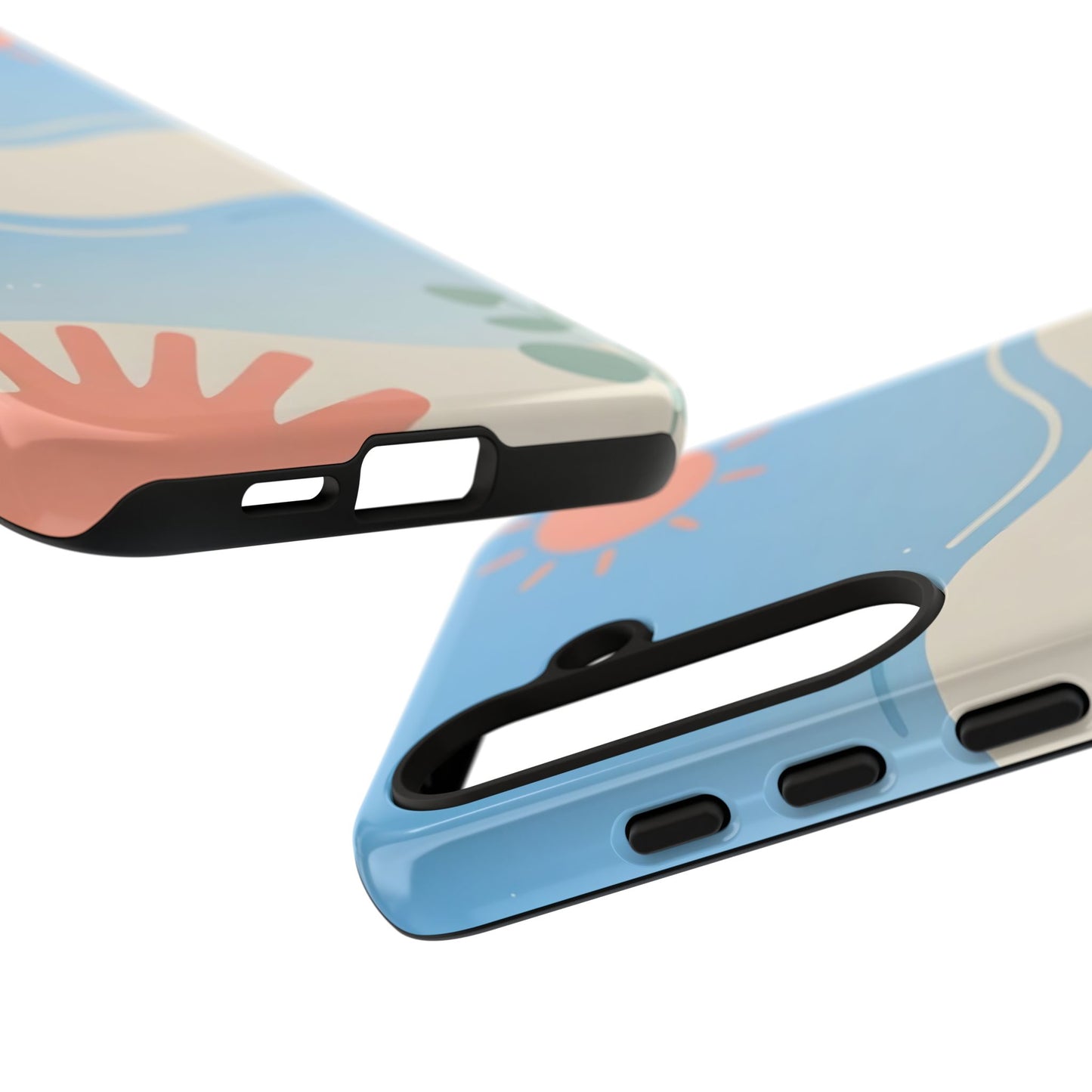 Beach Waves Tough Phone Case — Summer Sun & Seashell Protective Cover