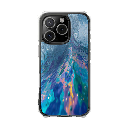 Clear Magnetic Impact Phone Case — Blue Ocean Abstract Design