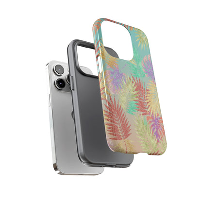 Tropical Palm Leaf Tough Phone Case – Colorful Pastel Botanical Protection