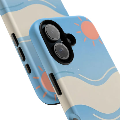 Beach Waves Tough Phone Case — Summer Sun & Seashell Protective Cover