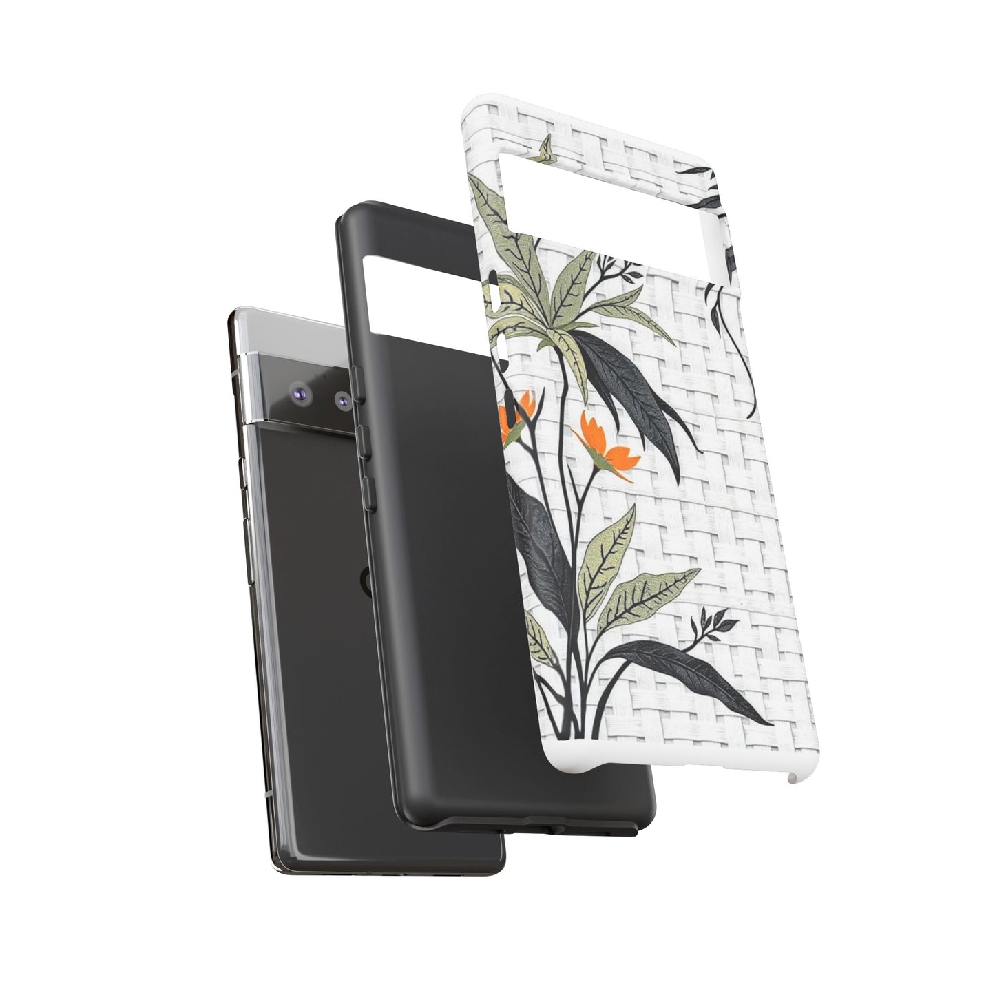 Floral Woven Tough Phone Case — Protective Botanical iPhone Cover