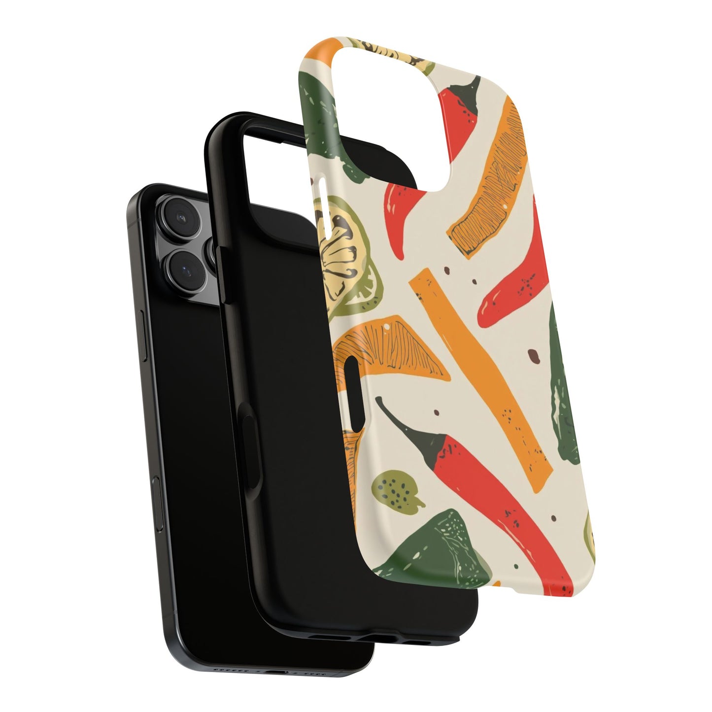 Spicy Peppers Phone Case – Colorful Chili, Lime & Citrus Pattern