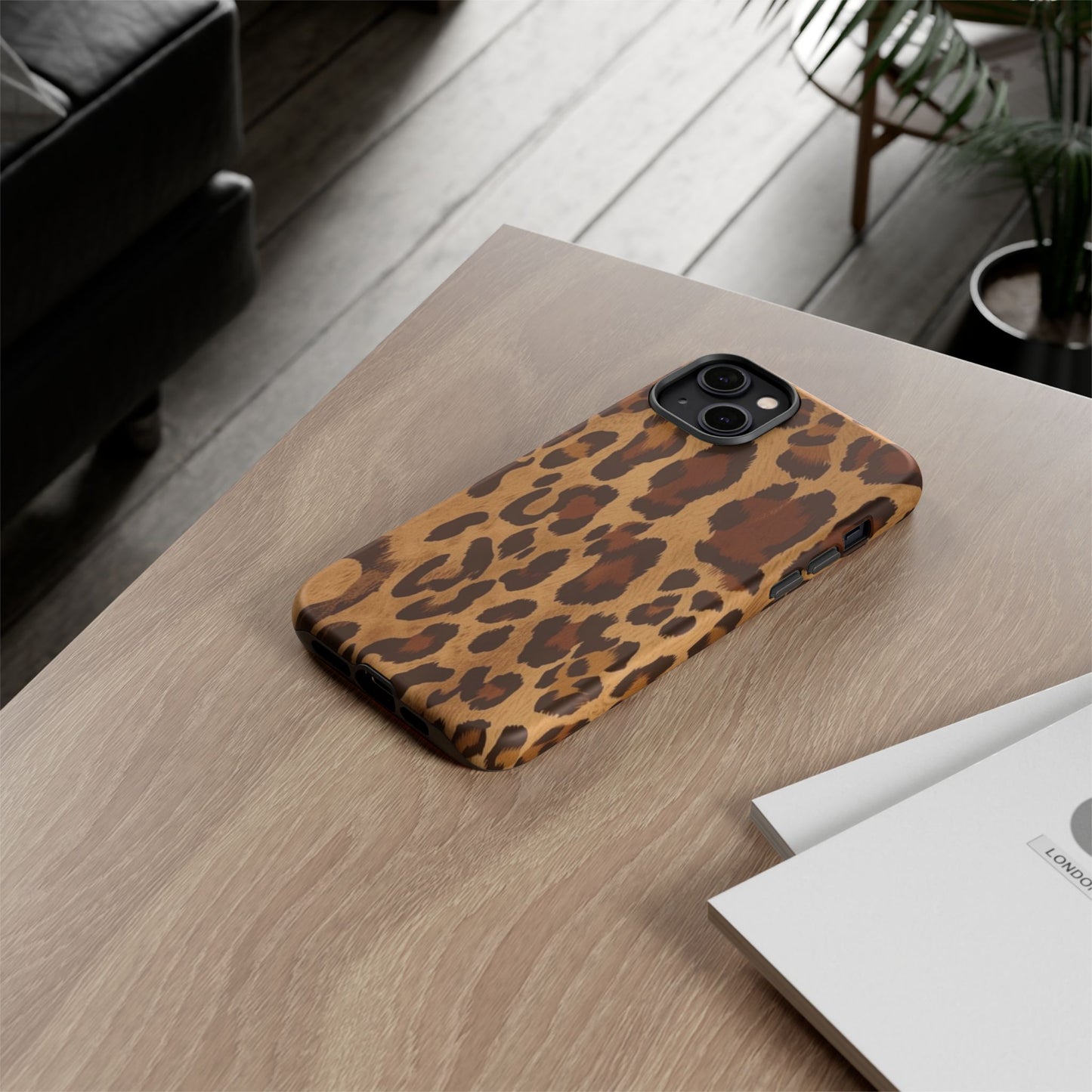 Leopard Print Tough Phone Case — Durable Animal Print Protective Cover