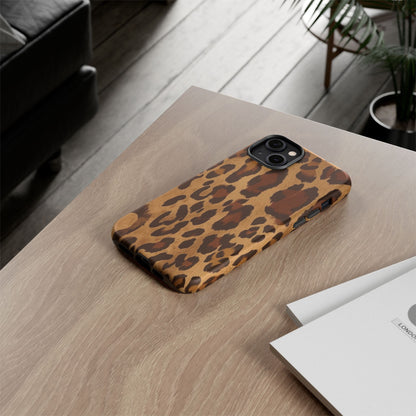 Leopard Print Tough Phone Case — Durable Animal Print Protective Cover