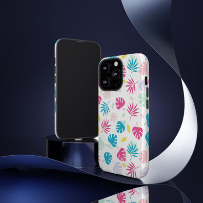 Tropical Leaf Phone Case — Colorful Pastel Monstera & Palm iPhone Case