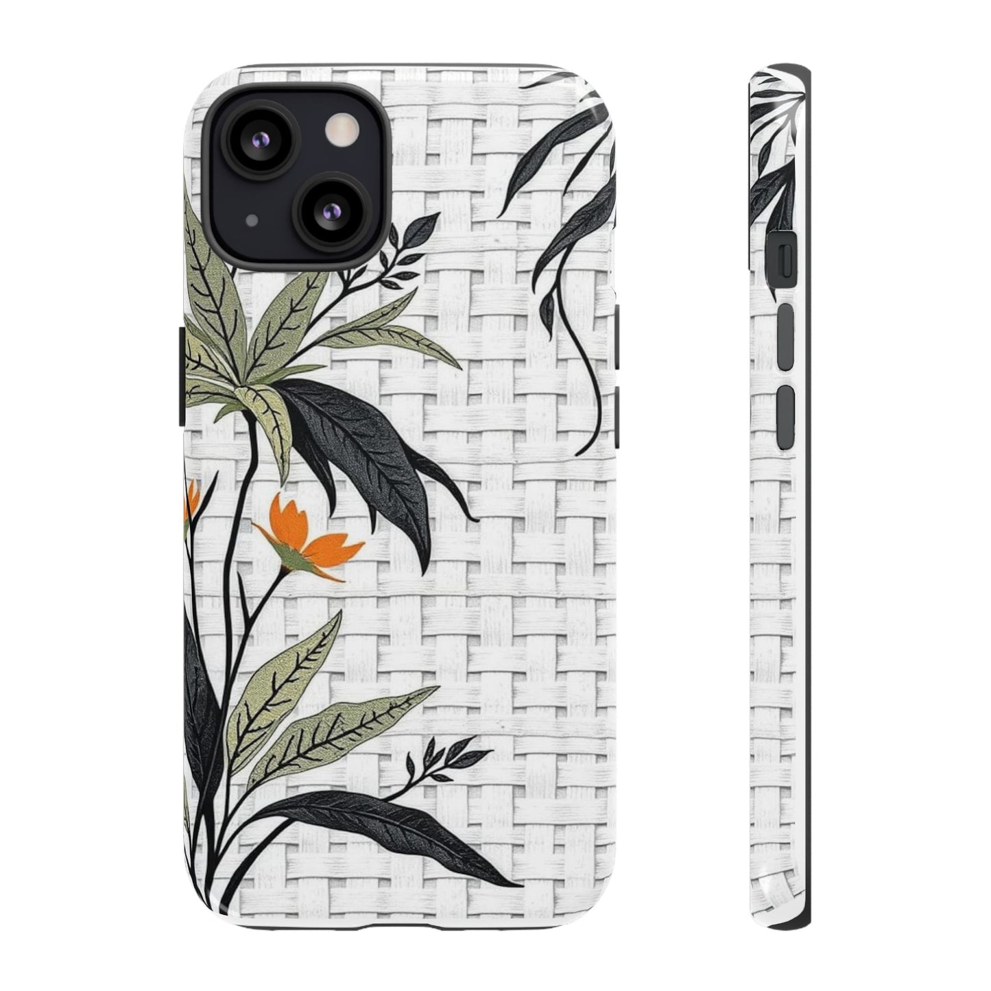 Floral Woven Tough Phone Case — Protective Botanical iPhone Cover