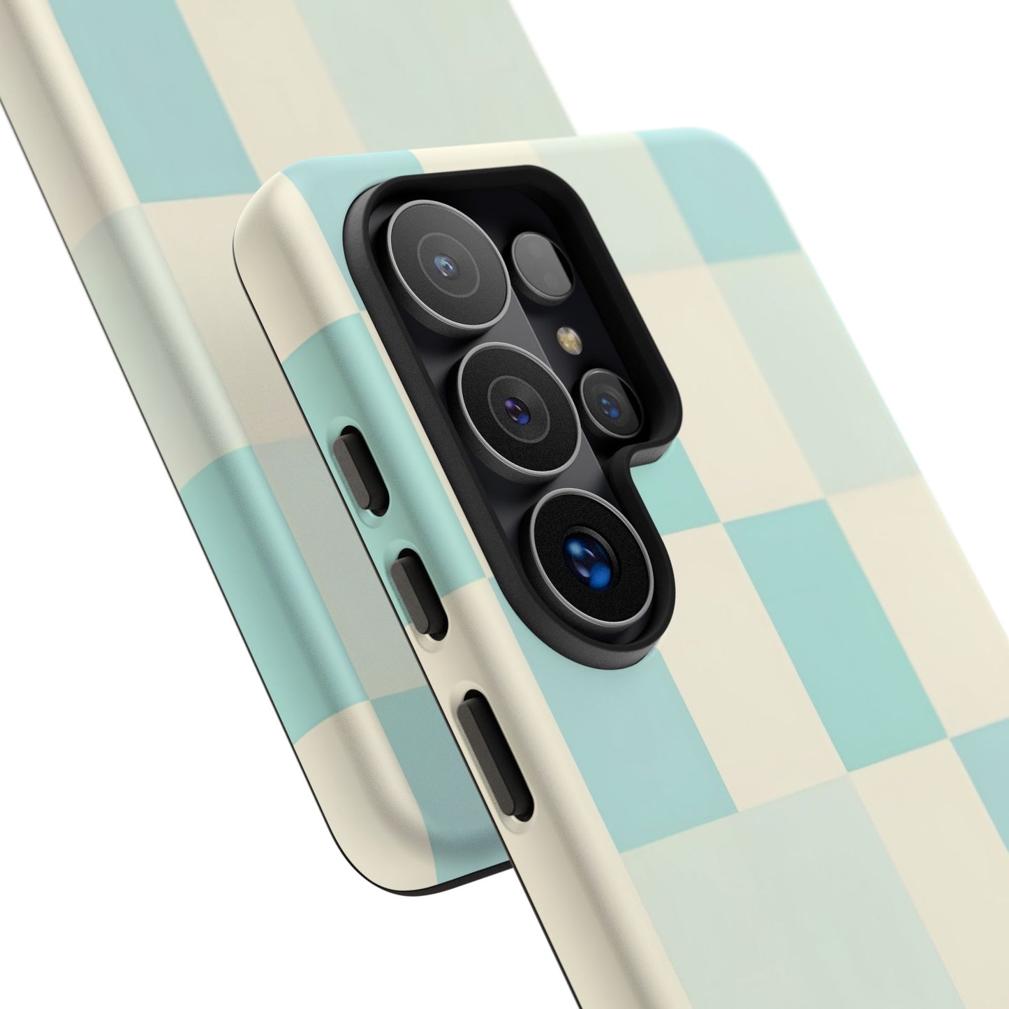 Pastel Checkerboard Tough Case – Mint & Cream Protective Phone Cover