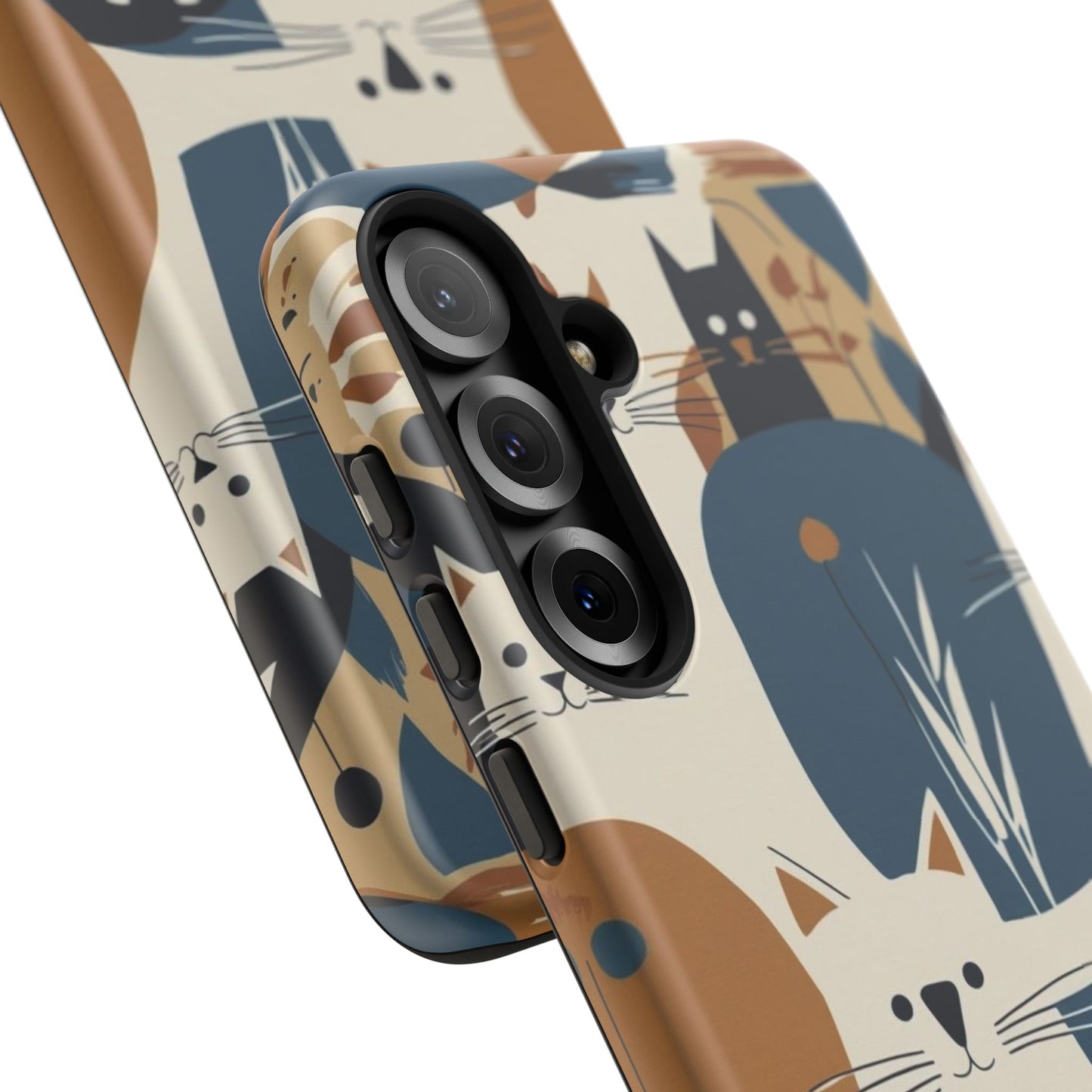 Cat Pattern Phone Case – Retro Abstract Cats Protective iPhone Cover