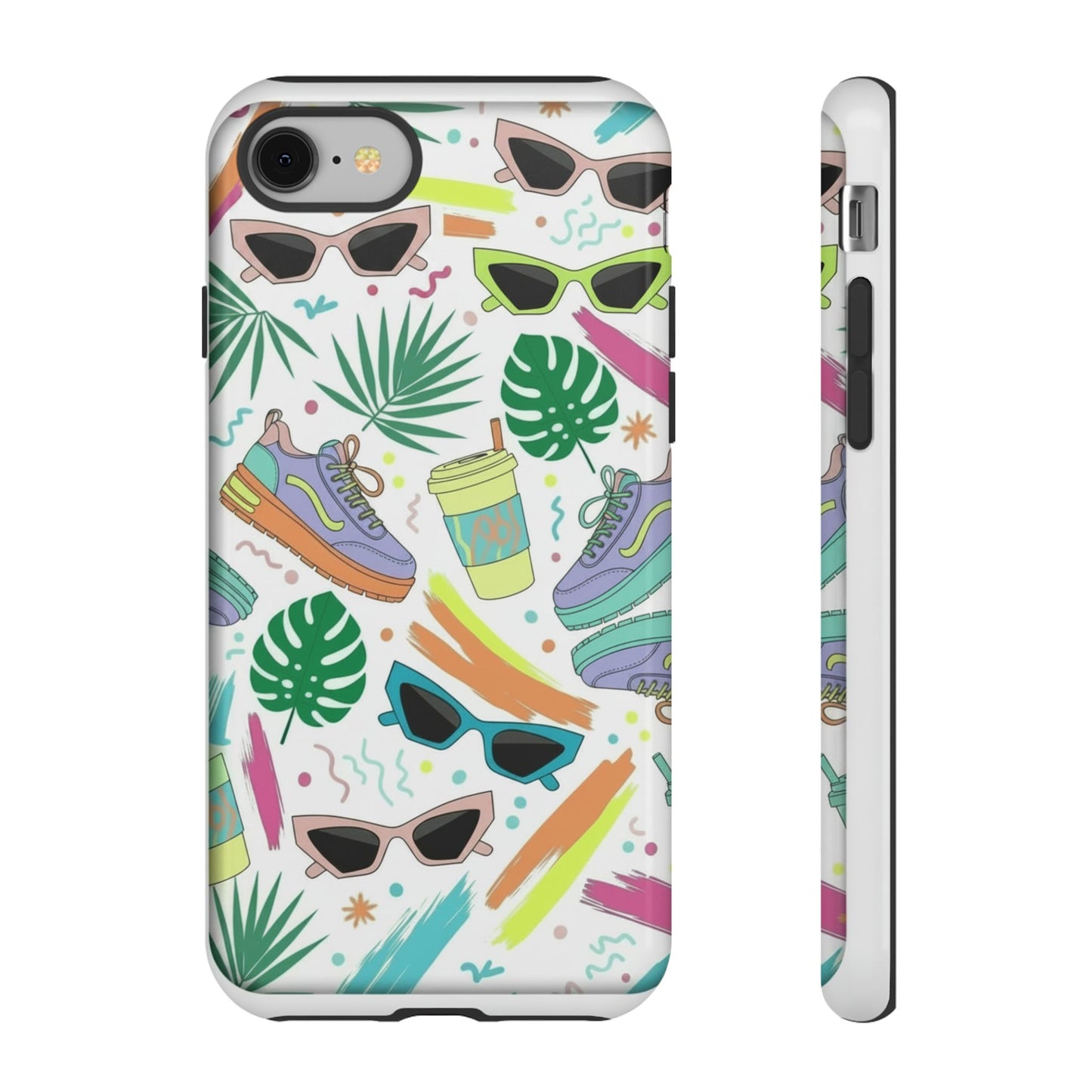 Tough Cases — Colorful Retro Sneakers & Sunglasses Phone Case