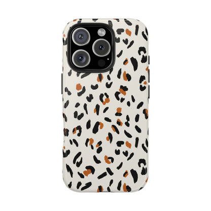 Leopard Print Tough Phone Case — Stylish Protective iPhone Cover