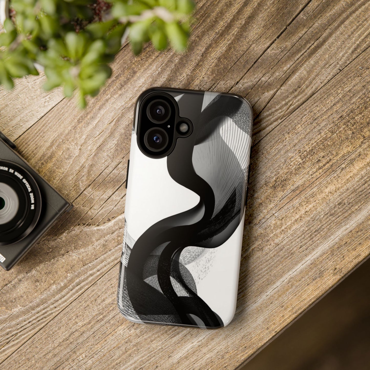 Phone Case — Monochrome Abstract Protective Cover