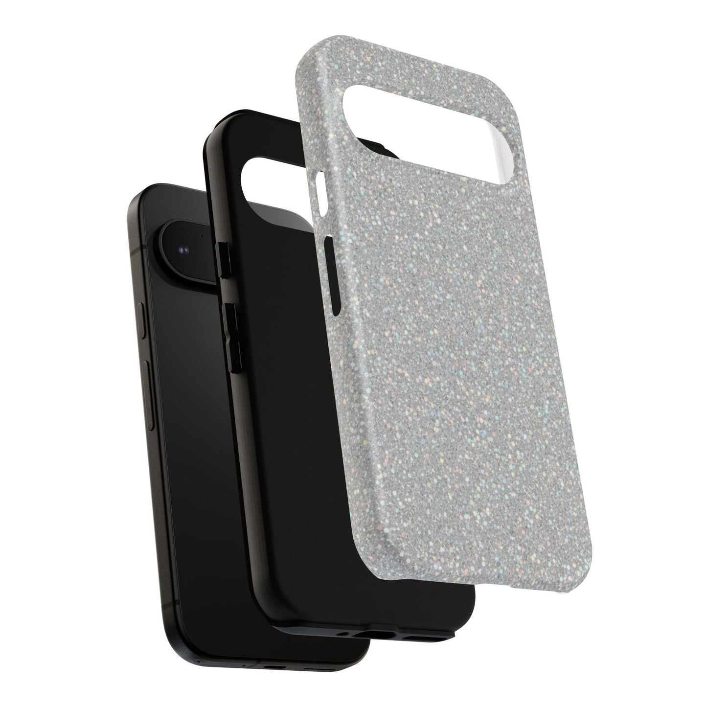 Glitter Silver Tough Phone Case — Sparkling Protective Phone Case