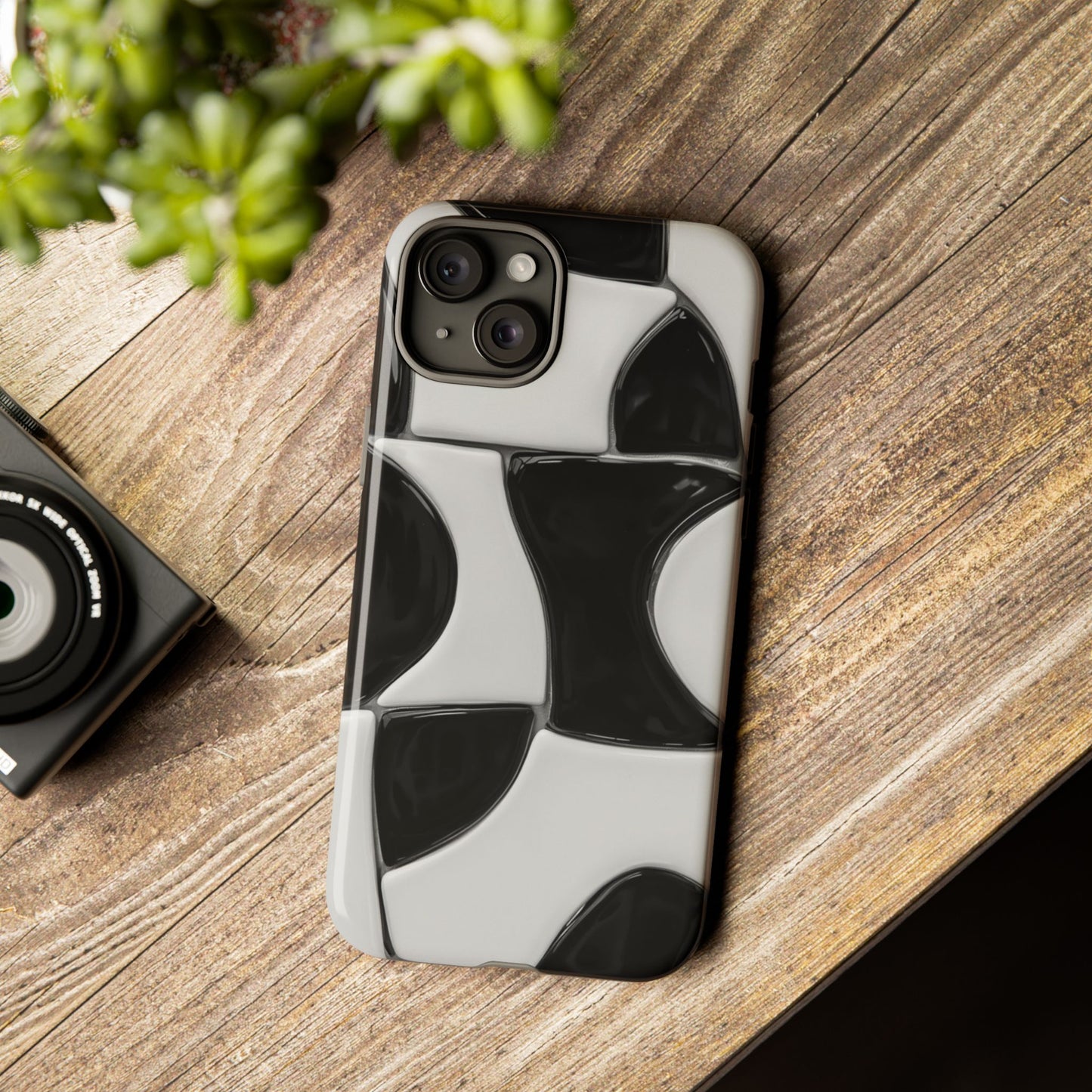 Black & White Abstract Pattern Tough Phone Case