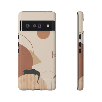 Abstract Earth Tones Phone Case — Minimal Geometric Design