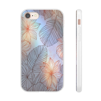 Floral Holographic Phone Case — Iridescent Leaves & Flowers Flexi Case